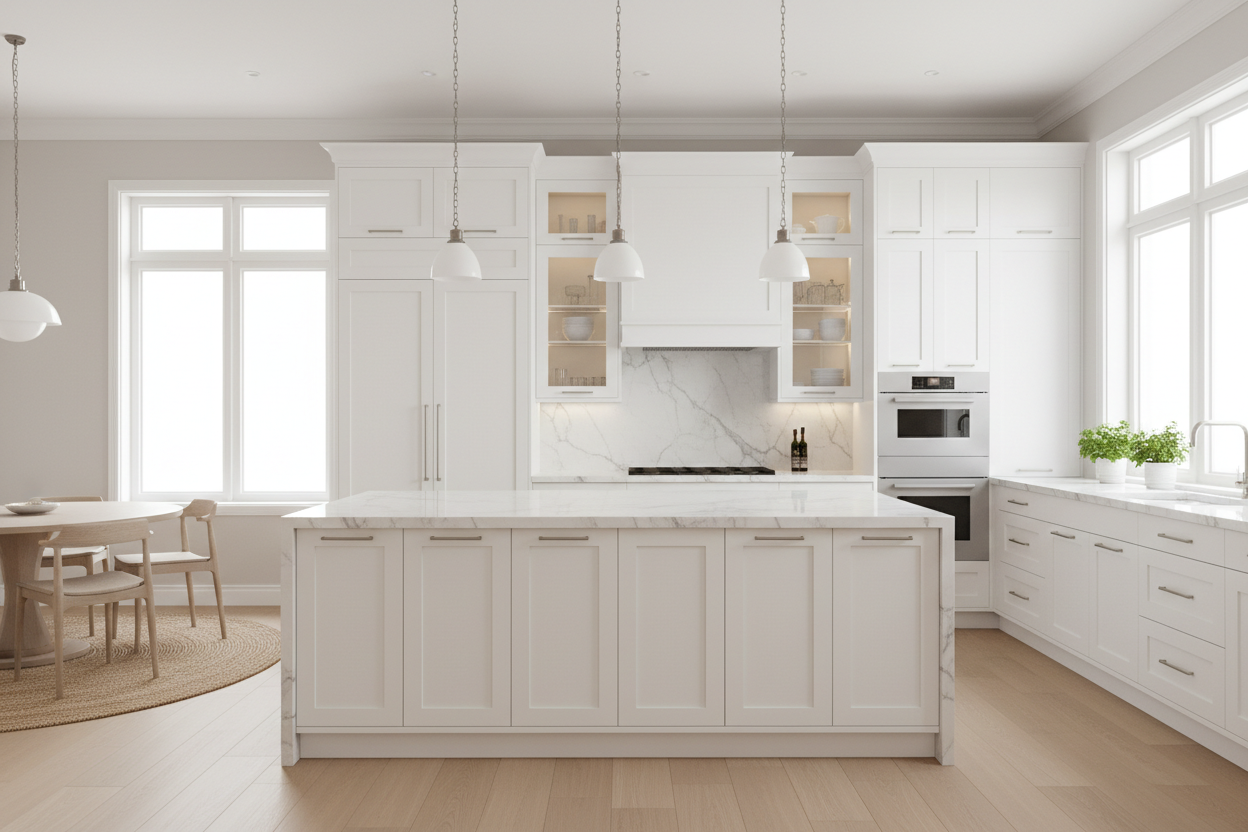 How to Choose White Kitchen Cabinets: Material Options, Budget Tips ...