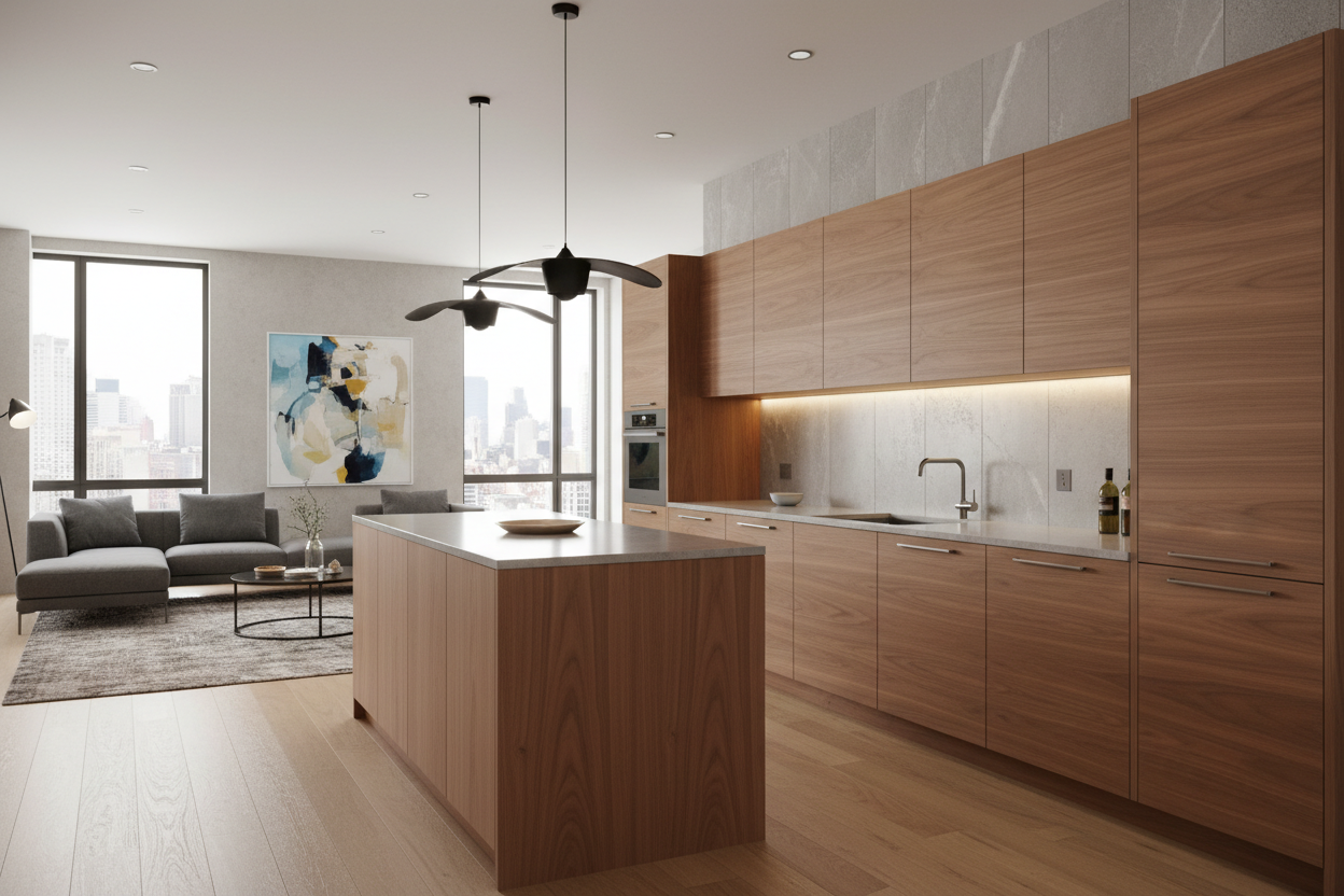 Modern Wood Cabinets | Natural Wood Kitchen Cabinets Design Guide ...