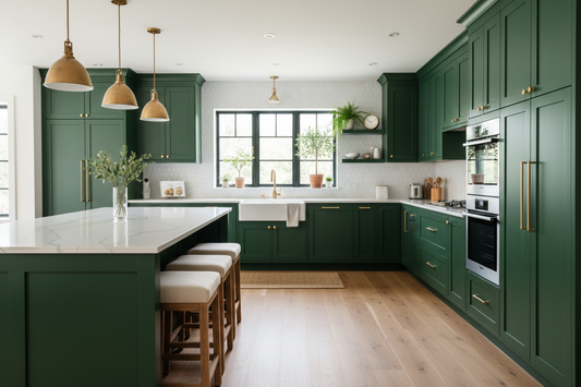 Green Cabinets in Kitchen
