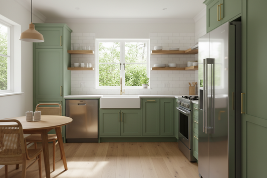 Green Cabinets in Kitchen