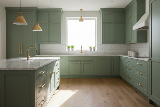 Green Cabinets in Kitchen