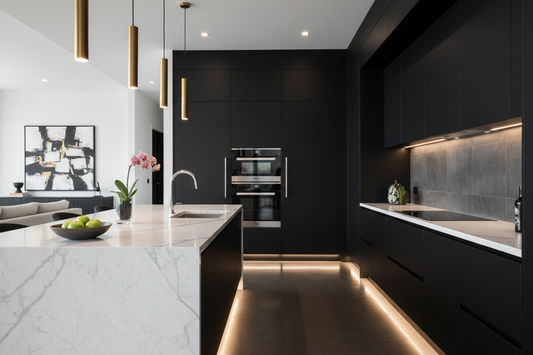 black kitchen cabinets